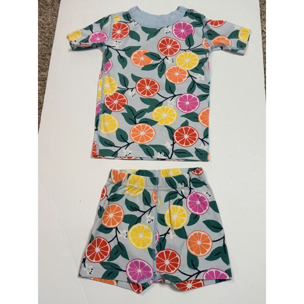 Hanna Andersson Kids Pajama Set 100cm US 4 Organic Cotton Citrus Fruit Blue